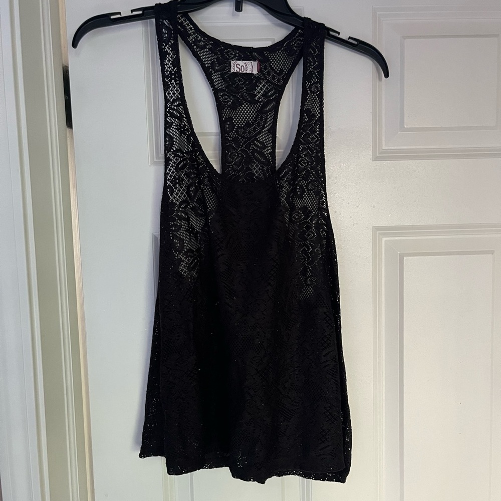 Knit racer back tank top